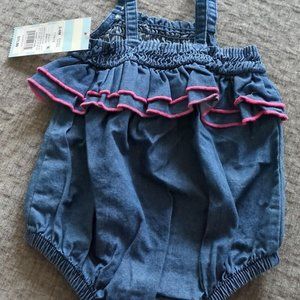 Cat & Jack Baby Girl Jean Romper 3-6 Months NWT